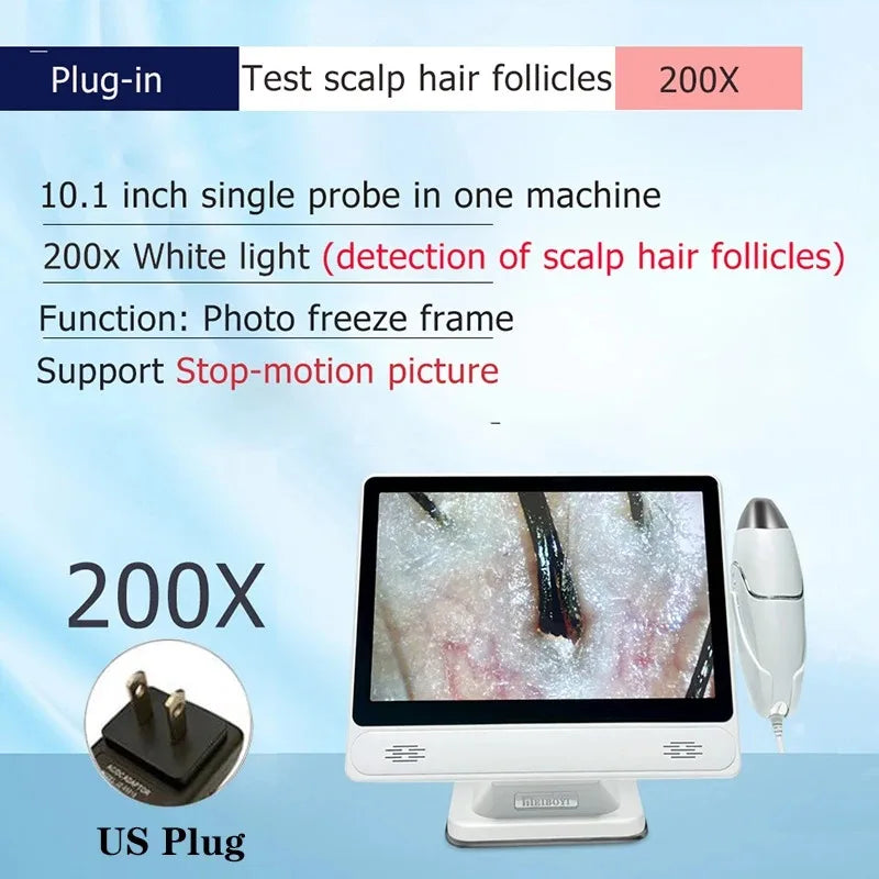 2026 Professional Hair Scalp Camera Detector HD Digital Skin Analyzer Hair Follicle Oil Moisture Test Device 10 Inch Skin Tester