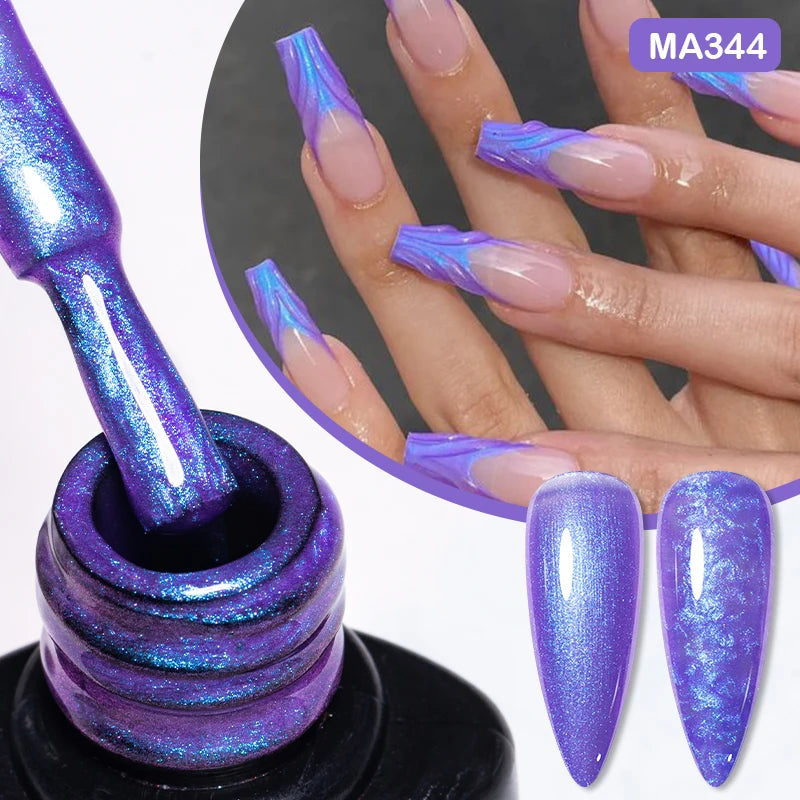 MEET ACROSS 7ml Rubber Base Gel Glitter Nude Pink White 2 In 1 Gel Nail Polish Nail Art Varnish For Nails Winter Autumn Manicure