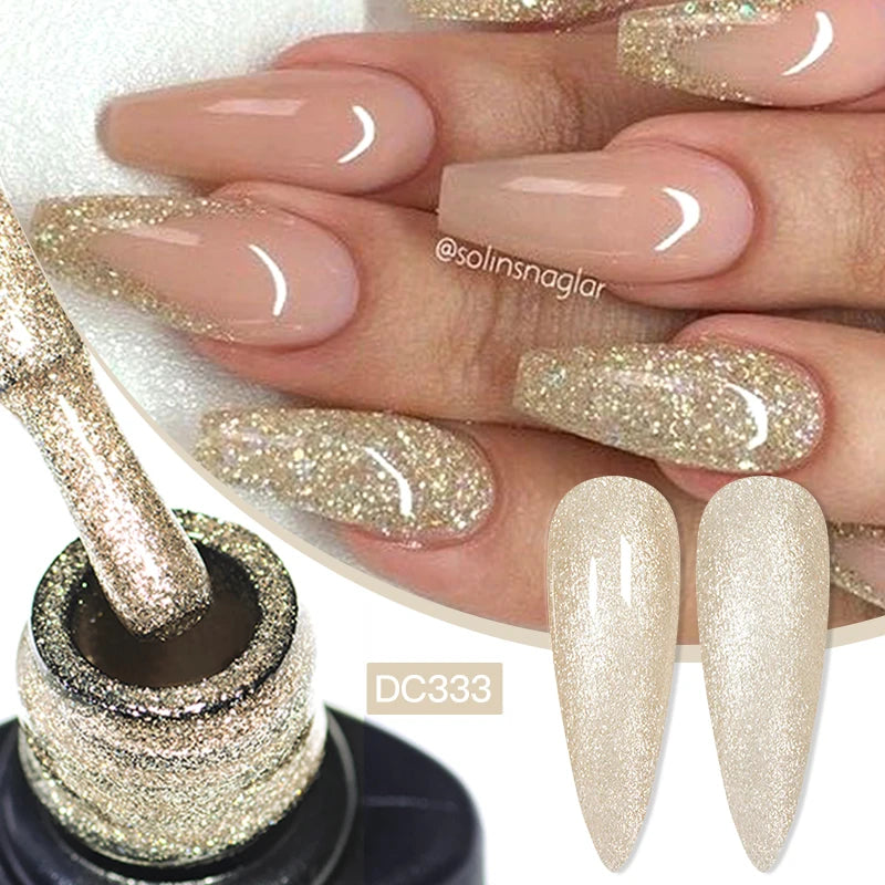 Mtssii 7ML Colorful Reflective Gel Nail Polish Glitter Sparkling Flash Glitter Gel Polish Semi Permanent Varnish Soak Off Nails