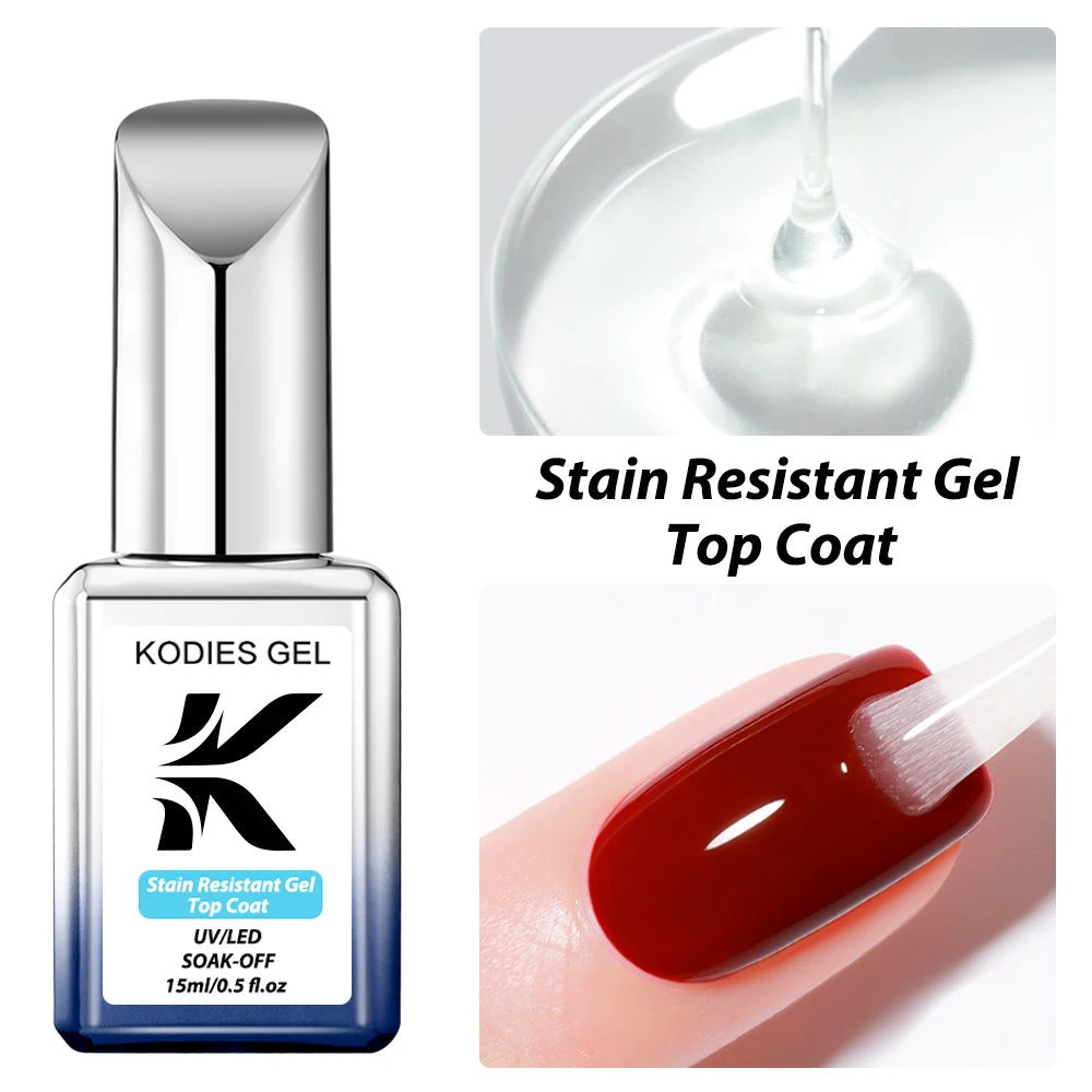 KODIES GEL NEW Super Shine Top Coat Gel Nail Polish UV Diamond Topcoat No Wipe Sealer Gel Finish Manicure Nail Art Salon Quality