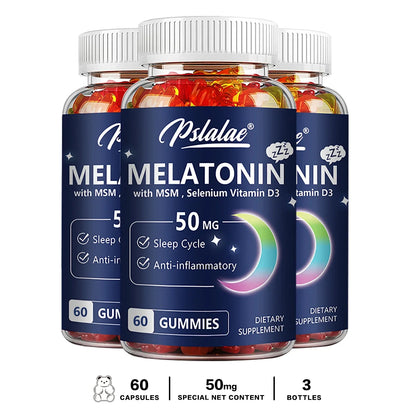 Melatonin Gummies 50mg - Sleep Support, Stress Relief, Improved Sleep Quality, Boosted Energy Production, Increased Vitality