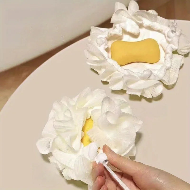 Soap Bag Bath Sponge 2 In 1 Body Sponge With Soap Pouch Multifunctional Bathroom Accessories For Skin Care Daily Use Travel Spa