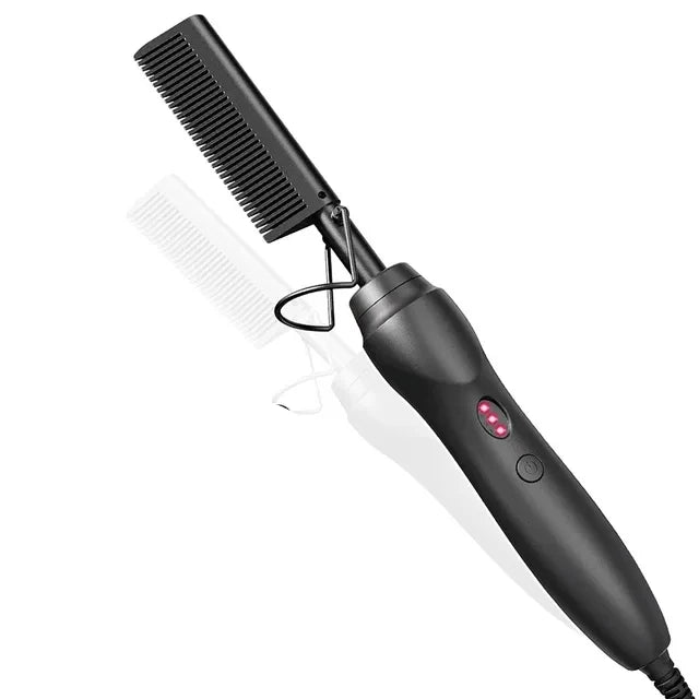 Hot Comb Hair Straightener Heat Pressing Combs Portable Ceramic Curling Iron for Hair Beard Wigs Wet and Dry Hair Styling Tools