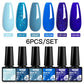Mtssii 6PCS/Set Sparkly Nude Pink Gel Nail Polish Glitter Semi Permanent Nail Art LED UV Soak Off Gel Varnish Nail Supplies
