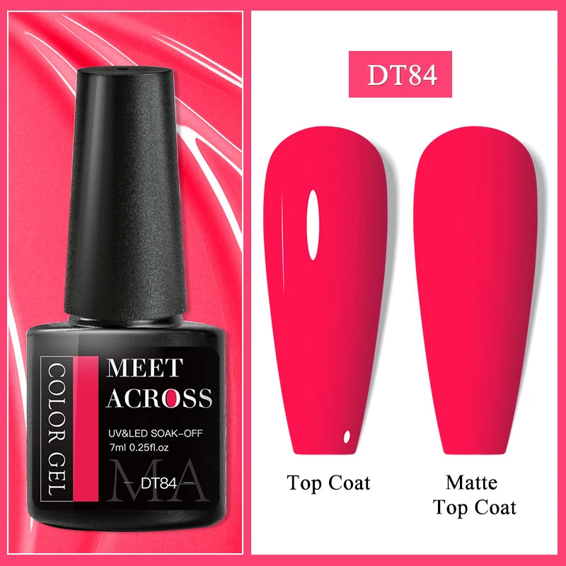 MEET ACROSS Pink Red Cat Eye Gel Nail Polish 7ml Jelly Amber Cat Magnetic Gel Nail Soak Off UV LED Semi Permanent Gel Nail Art