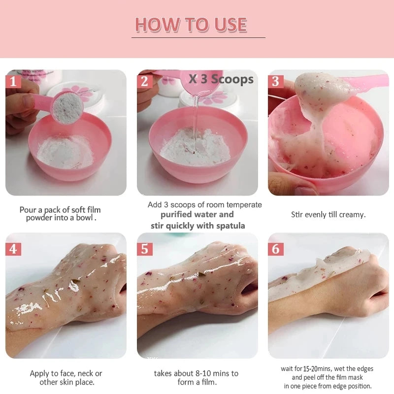 650g Jelly Mask Powder Rose Masks Peel Off Hydroplastic Crystal Collagen Facial Jelly Mask for Face