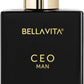 BellaVita Luxury CEO Men's Perfume 3.38 Fl.oz Long-Lasting Fragrance with Lemon Lavender Tonka Vetiver Moss for Men