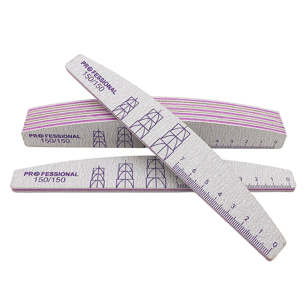 5/10 Pcs Double Sided Nail Art File Set With Scale Grey Sandpaper Nail Stylist Supplies Manicure Products Sand Nails Salon Tools
