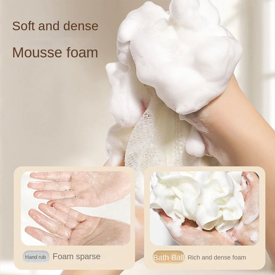 Soft Skin-Friendly Floral Lace Bath Sponge - 2-in-1 Soap Storage Bag for Shower Gel and Exfoliator