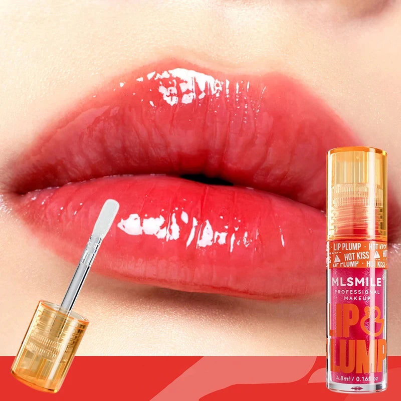 6 Colors Mirror Moisturizing Lip Balm Glitter Transparent Crystal Jelly Lip Gloss Duck Lip Plumping No Sticky Sexy Lip Oil