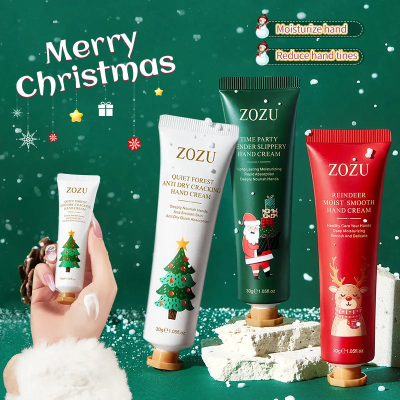 5pcs ZOZU Christmas Hand Cream Sets Moisturizing Refreshing Handcream Nourishing Whitening Anti-aging Hands Skin Care Products
