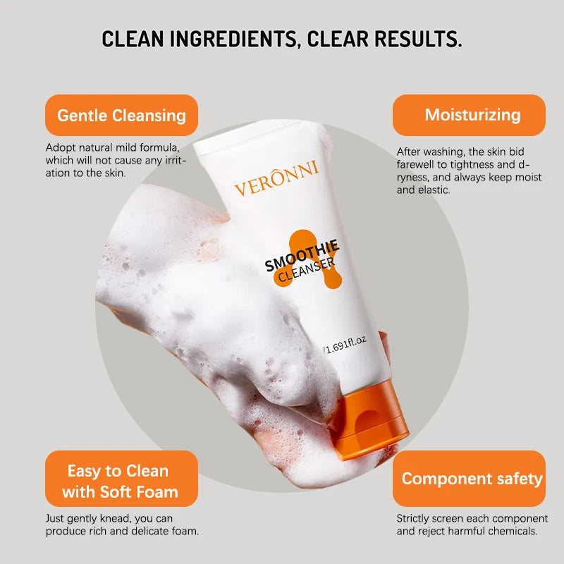 Milk moisturizing cleanser mild non-irritating facial cleanser cleans pores ,moisturizes the face 50g suitable for men and women