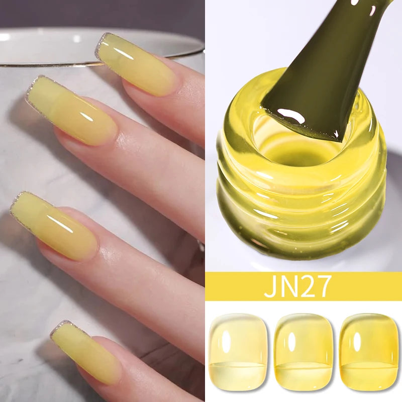 BORN PRETTY 10ml Blood Red Jelly Gel Nail Polish Halloween Nails Art Gel Polish Sheer Translucent Nail Gel for Winter Manicure