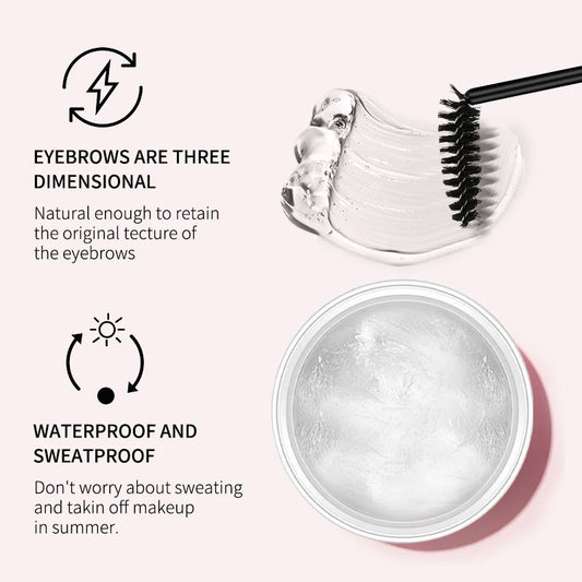 Eyebrow Styling Gel 3D Feathery Brow Wax – Waterproof, Long-Lasting, Easy-to-Wear Shaping Gel for Natural Sculpted Eyebrows Makeup