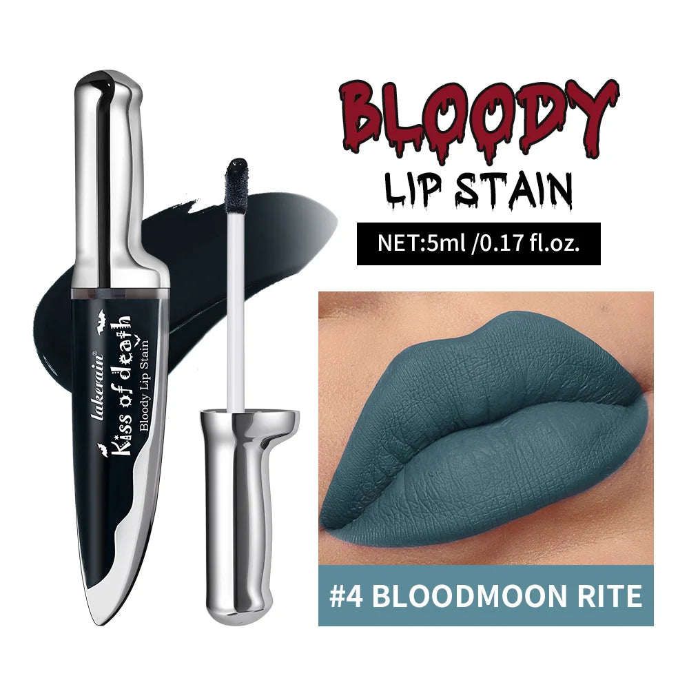 Lip Stain Kiss of Death Bloody Gothic Matte Long Lasting Waterproof Change of Black Vampire Halloween Cosplay Makeup