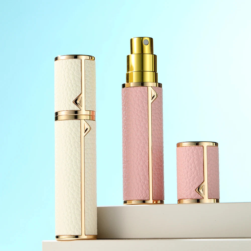 Louischanzl 8ml Magnet Leather Refill Perfume Atomizer Bottle Portable Spray Mini Perfume Atomizer for Travel Cologne Dispenser