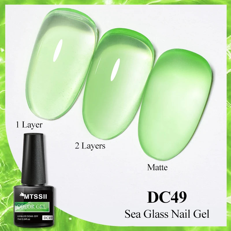 7ML Jelly Gel Nail Polish Black Crystal Translucent Dull Color Nail Art Gel Semi Permanent Varnish Soak Off UV LED Gel Polish