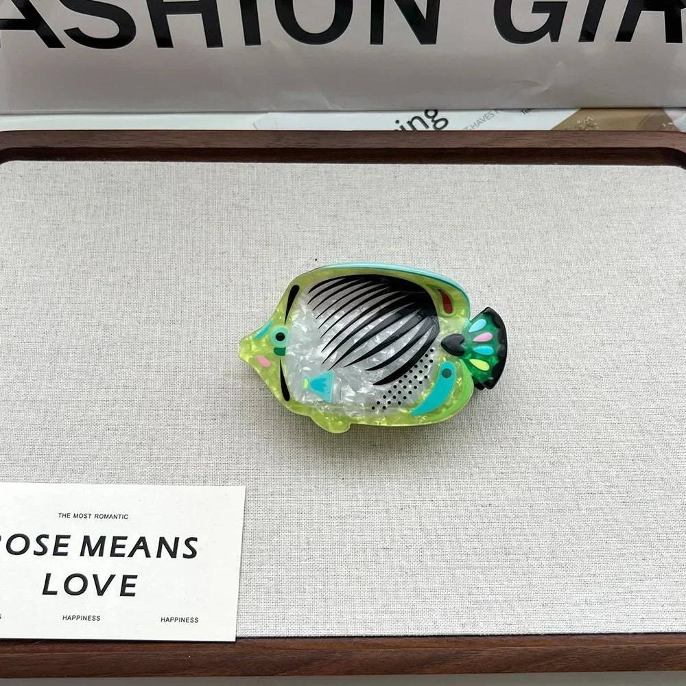 Big Collection Ocean Beach Series Hair Claw Hippocampus Jellyfish Dolphin Acetate Hair Claw Clip for Women Girl Hair Accessories