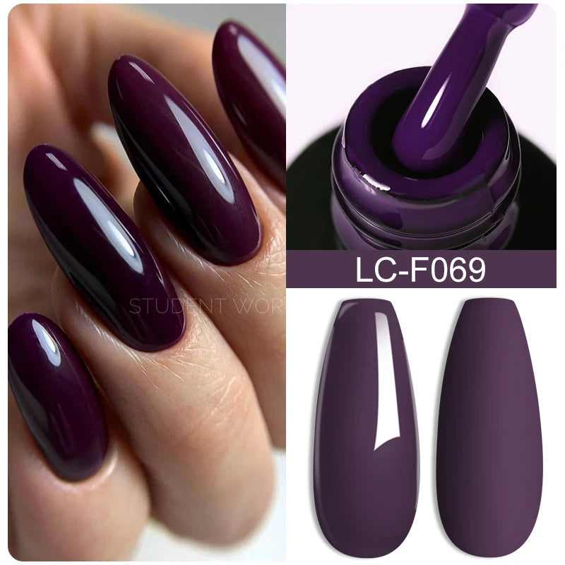LILYCUTE 7ML Auroras Thermal Gel Nail Polish Nude Dark Purple Glitter Gradient Temperature Color Changing Nail Art Gel Varnishes