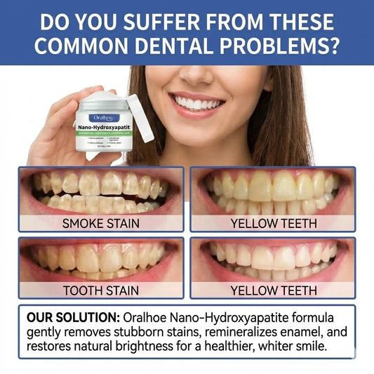 With Hydroxyapatite10%-Infused Winter Whitening Tooth Powder: Enamel Repair, Deep Cleaning & Long-Lasting Fresh Breath