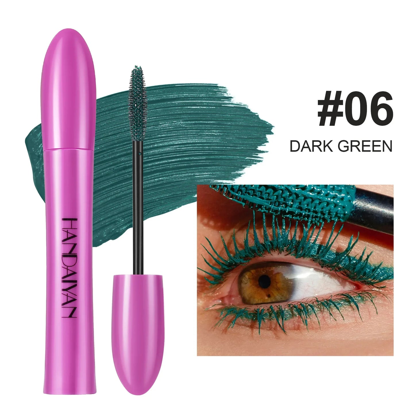 Colorful Silk Mascara Blue Red Black Cream Length Waterproof Smudge-Proof Colored Thickening Lengthening Curling Makeup Cosmetic