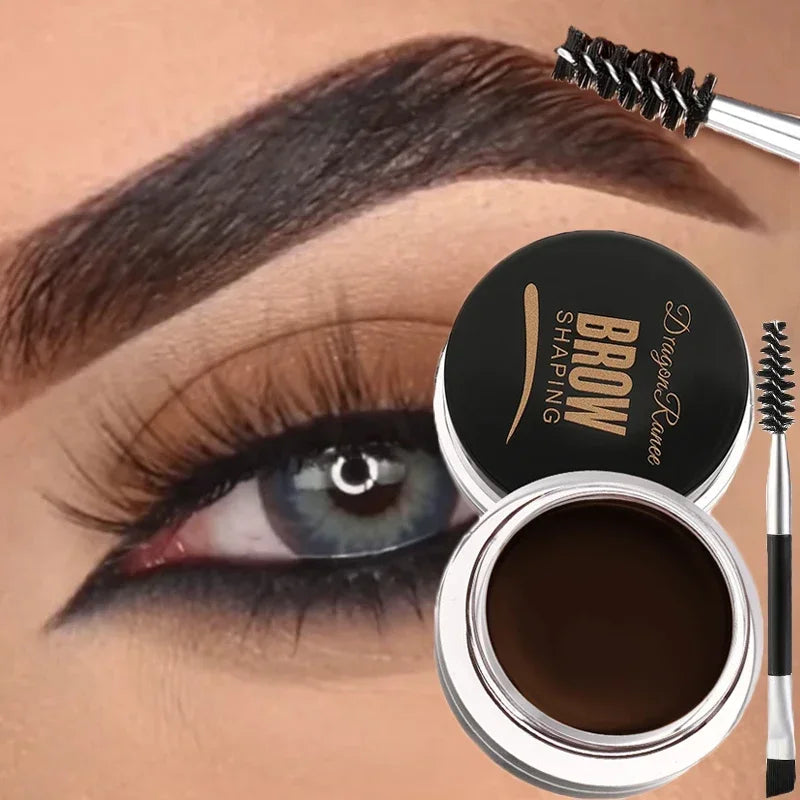 Matte Brown & Black 3D Eyebrow Cream – Natural Tint, Waterproof, Long-Lasting Gel Wax for Wild, Defined Brows