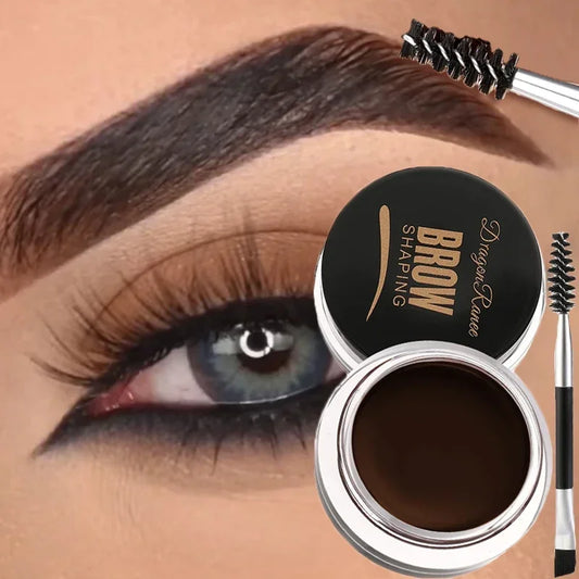 Matte Brown & Black 3D Eyebrow Cream – Natural Tint, Waterproof, Long-Lasting Gel Wax for Wild, Defined Brows