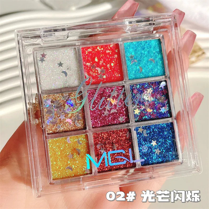 16-Grid 16 Color Solid Rubbing Powder Palette for Nail Art DIY Gradient Smudge Pat-pat Powder Nail Art Manicure Gradient Pigment
