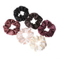 6-Piece Women's Pure Color Satin Large Scrunchie Daily Simple Atmospheric Set