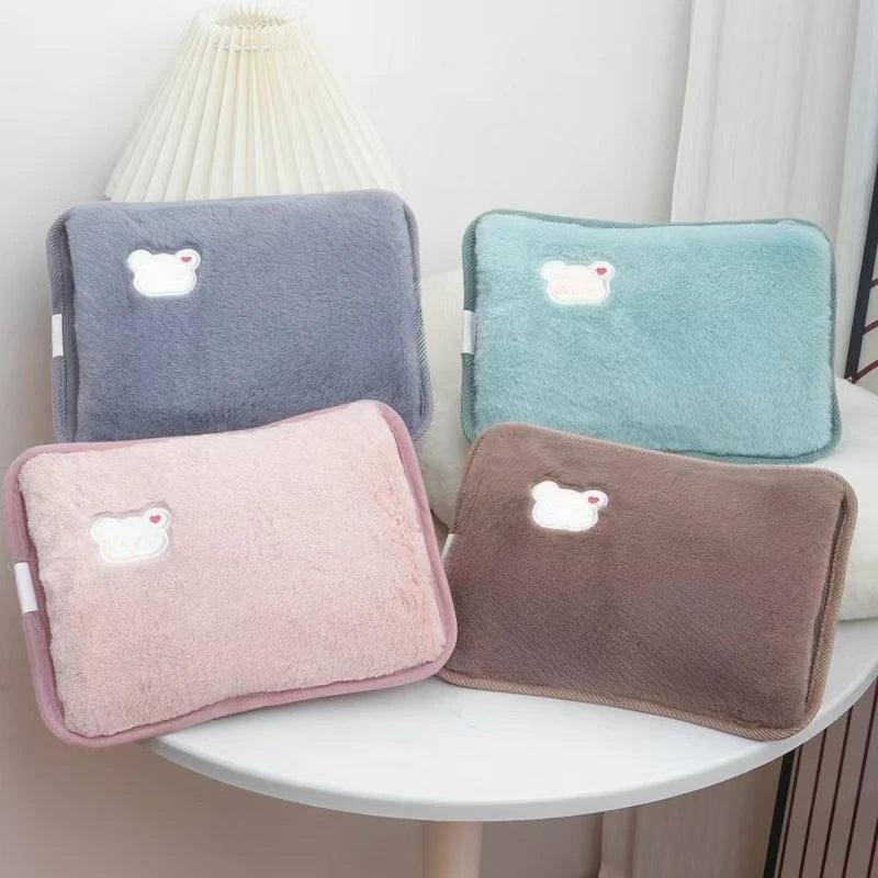 Soft Plush Electric Hot Water Bottle Charging with EU/US/AU Plug for Winter Warmth and Pain Relief Winter Women's Gifts