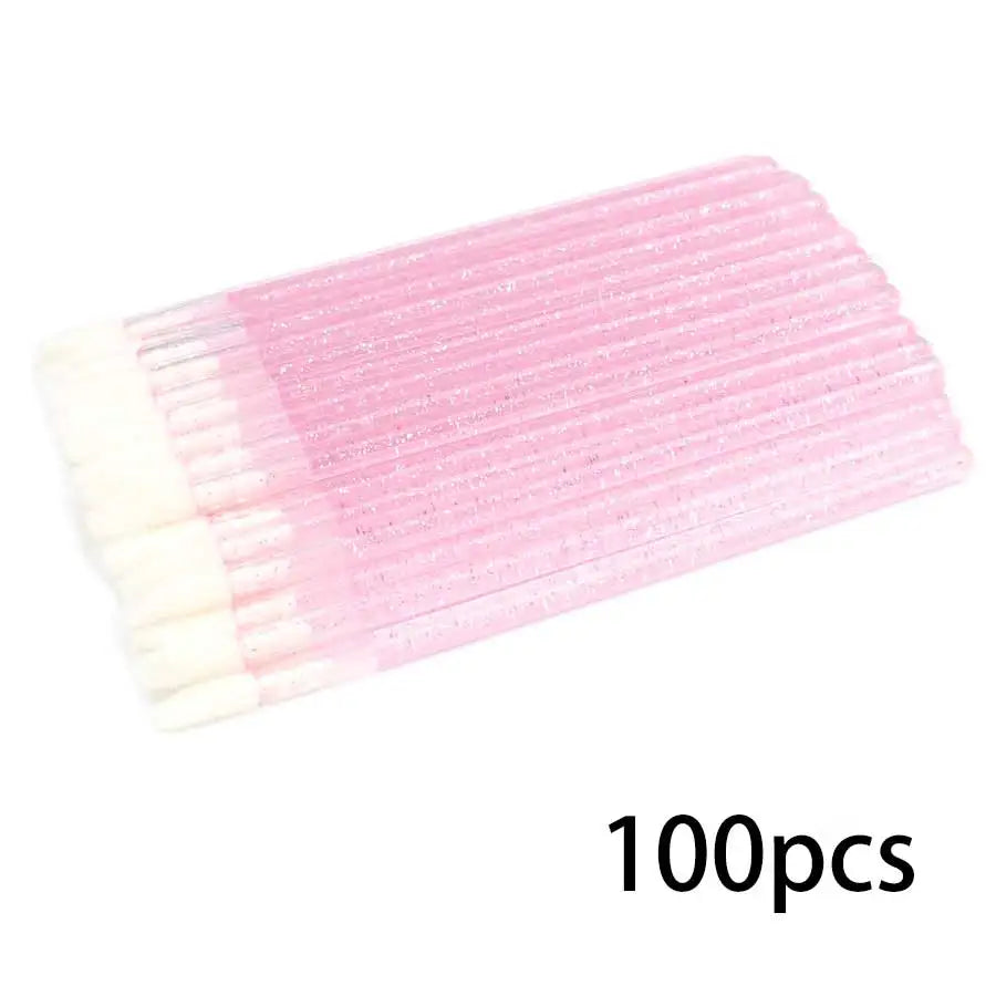 100 Pcs Disposable Lip Lint Free Applicators Lipstick Testers Wands Applicators for Makeup Lip Brushes Makeup Beauty Tool