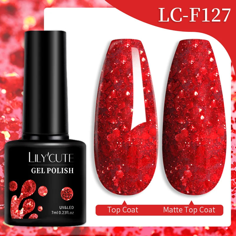 LILYCUTE Fluorescent Nail Gel Polish Orange Red Neon Bright Color Summer Series Soak Off For Manicure Nail Art UV Gel Varnish