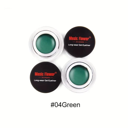 Rich Color Rendering Eyeliner Cream,Smudge Proof Waterproof Easy Coloring Makeup Cosmetic,( Brown, Blue Purple, Green And Black)