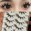 Anime-Inspired False Eyelashes, 5 Pairs Cartoon Eye Faux Lashes, Dramatic Look Demon Style, Volumizing & Lengthening