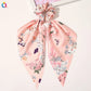 2023 Fashion Print Chiffon Long Ribbon Scrunchies Women Girls Ponytail Scarf Elastic Hair Bands Ties Hair Accessories Wholesale