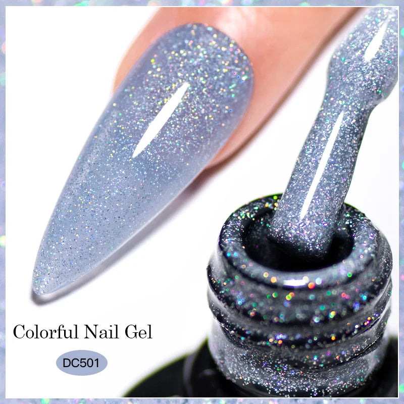 Mtssii 7ML Colorful Reflective Gel Nail Polish Glitter Sparkling Flash Glitter Gel Polish Semi Permanent Varnish Soak Off Nails