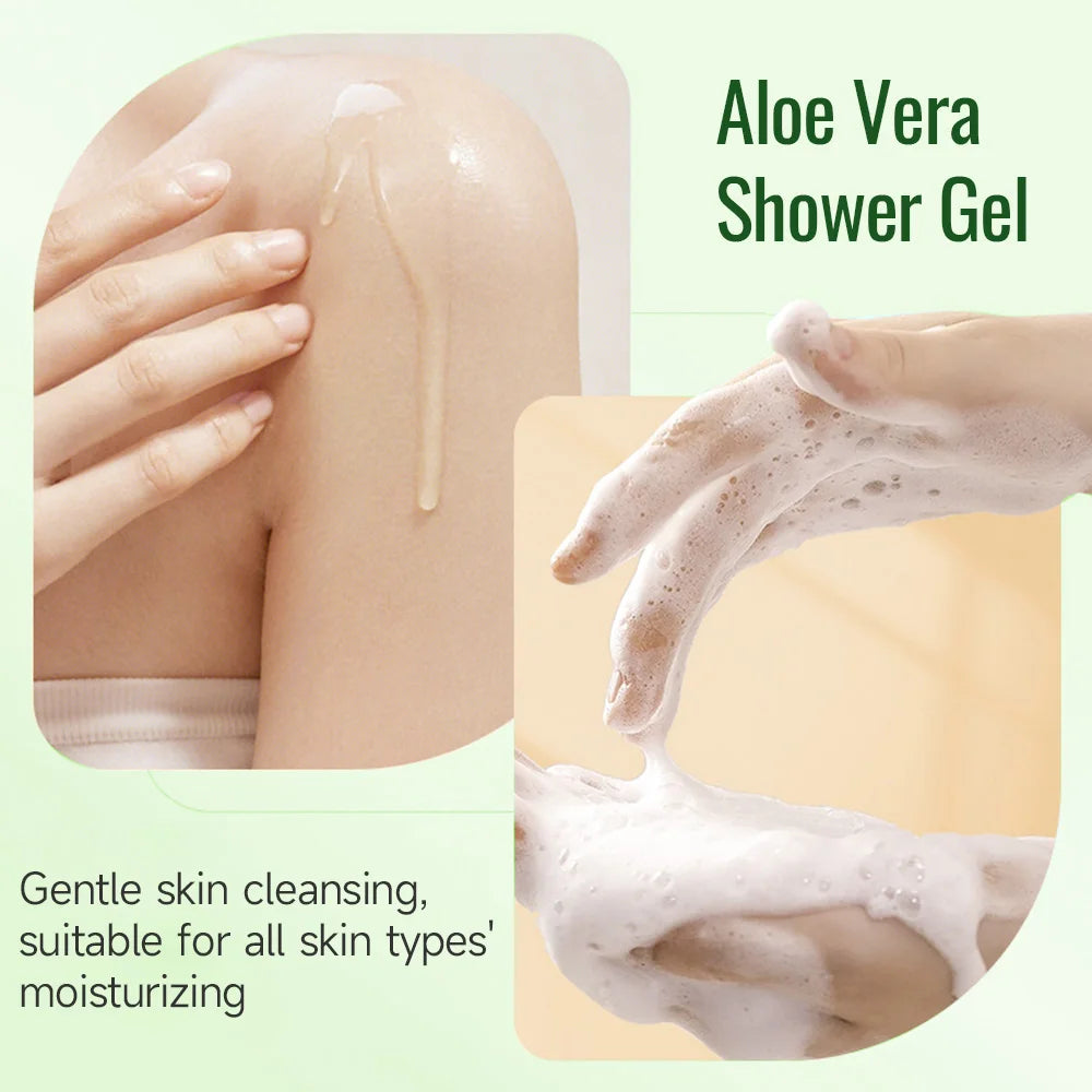 Aloe Vera Moisturizing Shower Gel,suitable for all skin types,Deep cleans pores,Improves the texture of skin Moisturizing Smooth