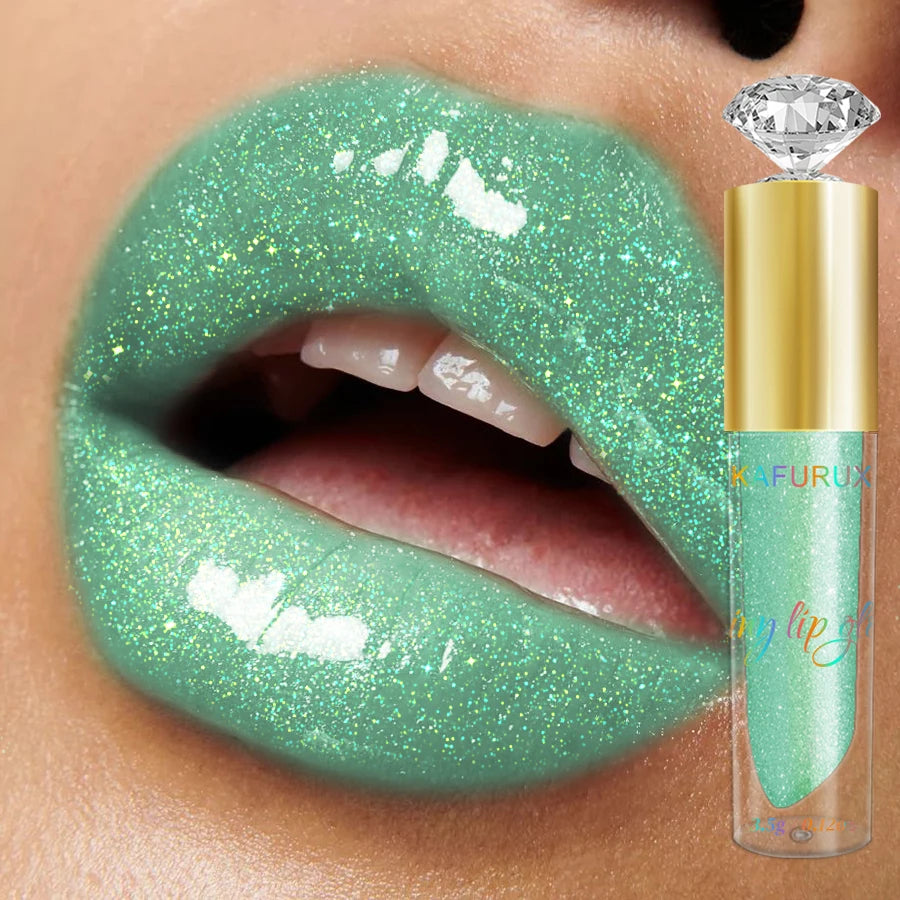 9 colors diamond shimmer glitter lip gloss moisturizing liquid lipstick pearl color lip glaze sexy red pink lip makeup gifts