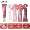 QIBEST Mirror Pearl Watery Crystal Jelly Lipgloss Lasting Moisturizing Lipstick Shine Glitter Lip Glaze Non Stick Cup Lip Makeup