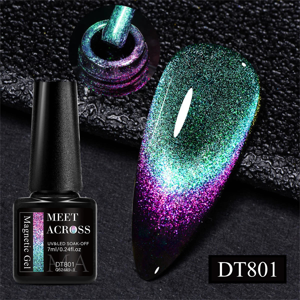 MEET ACROSS 7ml Golden Cat Magnetic Gel Nail Polish Dark Brown Red Green Christmas Nail Art Varnish Winter Autumn For Nails