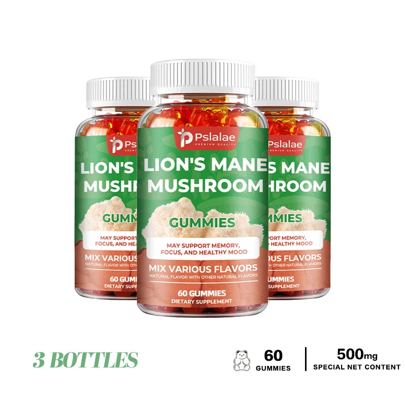 Lion's Mane Mushroom Supplements - Gummies for Focus and Clarity, Brain Support
