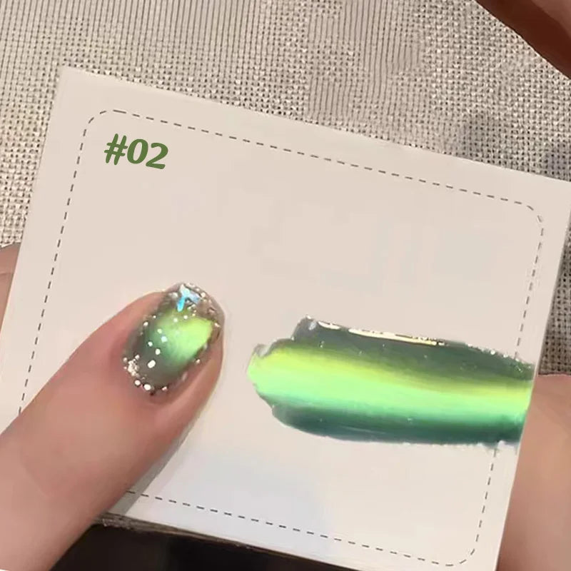 MIANEL 12ml Green Cat Magnetic Gel Nail Polish Spider Lily Varnish Soak Of UV Light Nails Nail Salon Winter Nails 1-21pcs