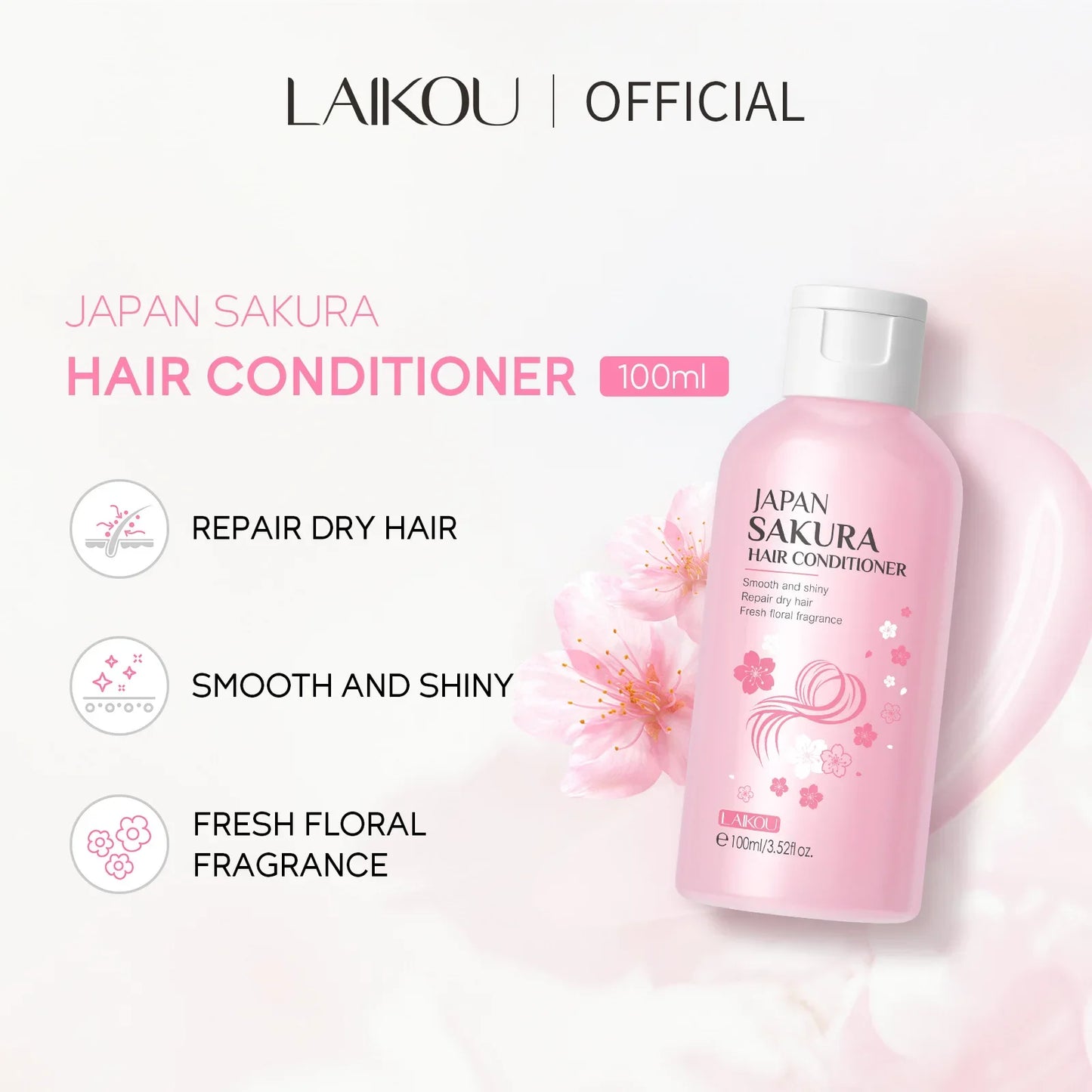 LAIKOU Japan Sakura Hair Conditioner Complex Oil Hair Care Repair Damaged Hair Repair Serum Oil Anti Hairs Loss