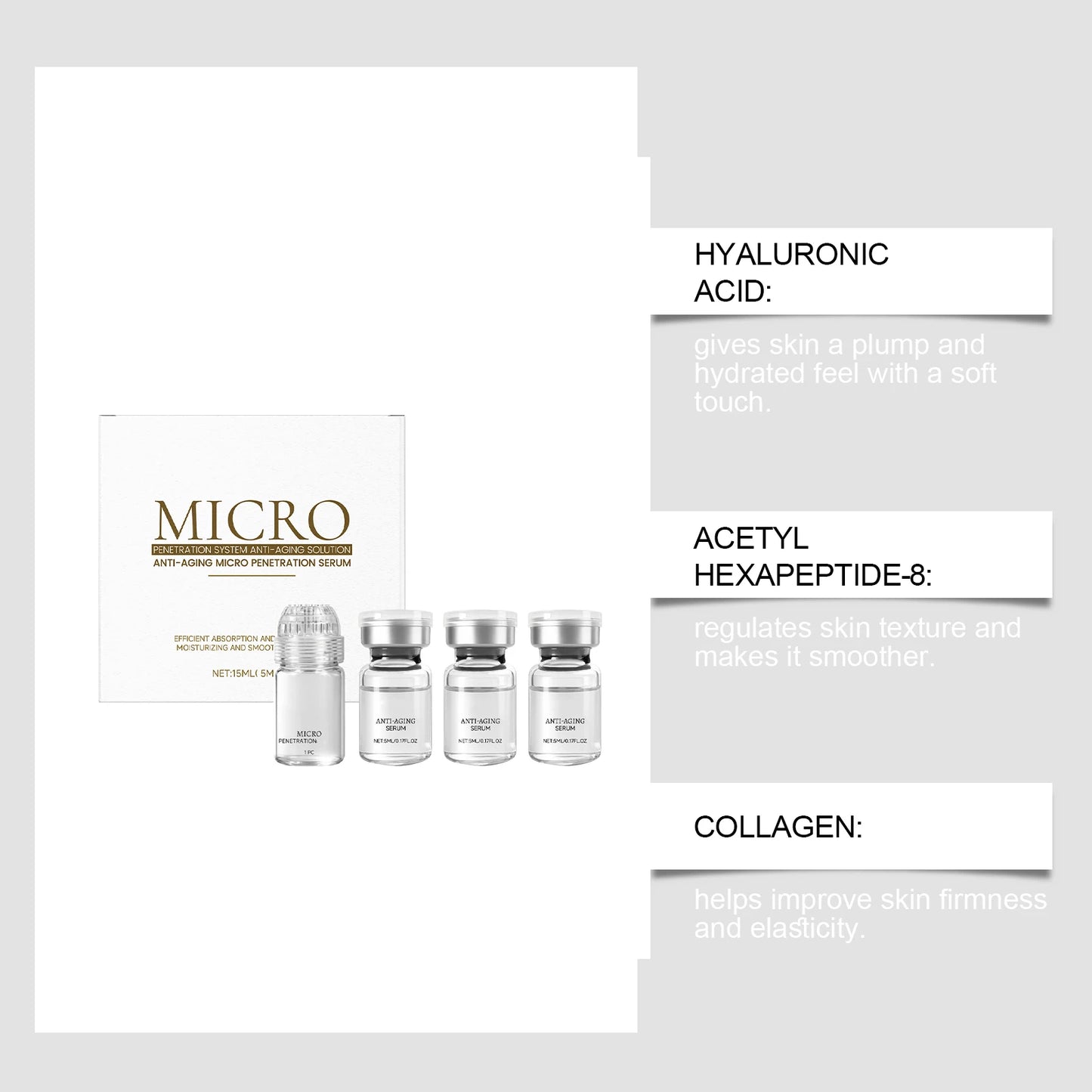 Deep Collagen Anti-Wrinkle Essence Hydrating Firming Pore-cleaning Anti-aging Essence Set  @276%hfgGE678"|