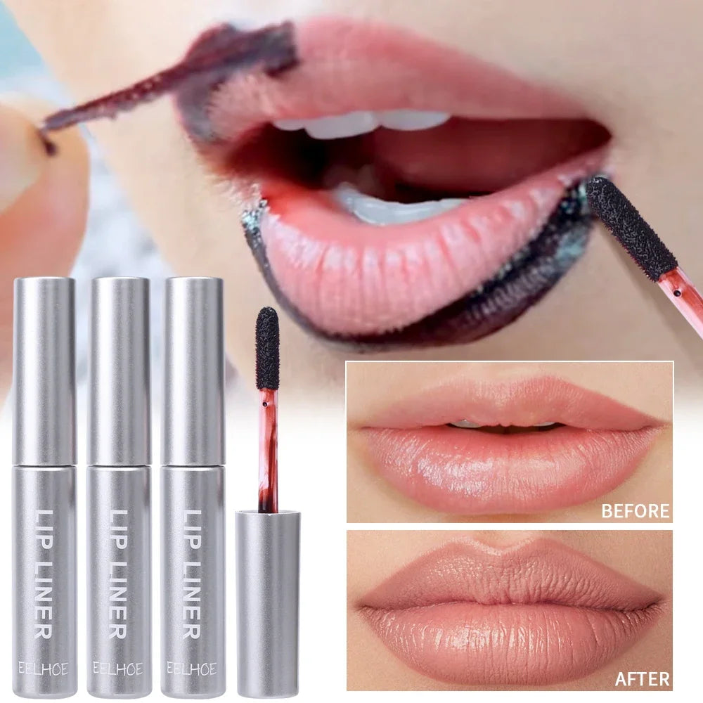 Waterproof Peel-Off Lip Liner – Long-Lasting Matte Lip Tint, Brown Contour Tattoo-Effect Lip Stain Cosmetic