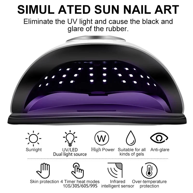 Nail Dryer LED Nail Lamp UV Light  For Curing All Gel Nail Polish With  LCD Display Motion Sensing Manicure Pedicure Salon Tools