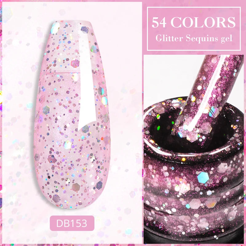 Mtssii 7ML Colorful Reflective Gel Nail Polish Glitter Sparkling Flash Glitter Gel Polish Semi Permanent Varnish Soak Off Nails