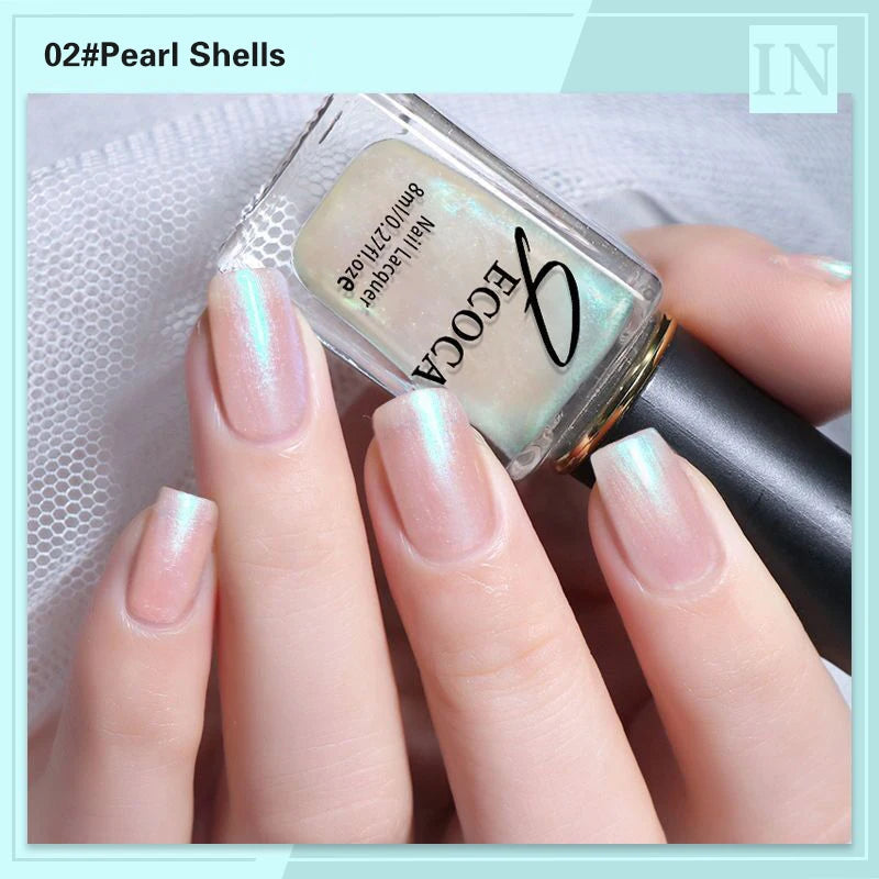 Laser Glitter Nail Polish Rainbow Nail Polish 8ml Laser Varnish Shining Glitter Nails 3-in-1 Water Based Nagel Nail Art Tools