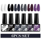 Mtssii 6PCS/Set Sparkly Nude Pink Gel Nail Polish Glitter Semi Permanent Nail Art LED UV Soak Off Gel Varnish Nail Supplies
