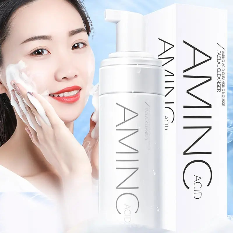 100/150ml Amino Acid Cleansing Mousse Oil Control Deep Cleaning Mites Removal Acne Moisturizing Face Cleanser Foam Brighten Skin